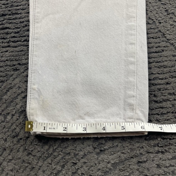 Vintage Levi's 501 Women's 24x29 Jeans White Off-White USA Made Button Fly Stain - Picture 9 of 12